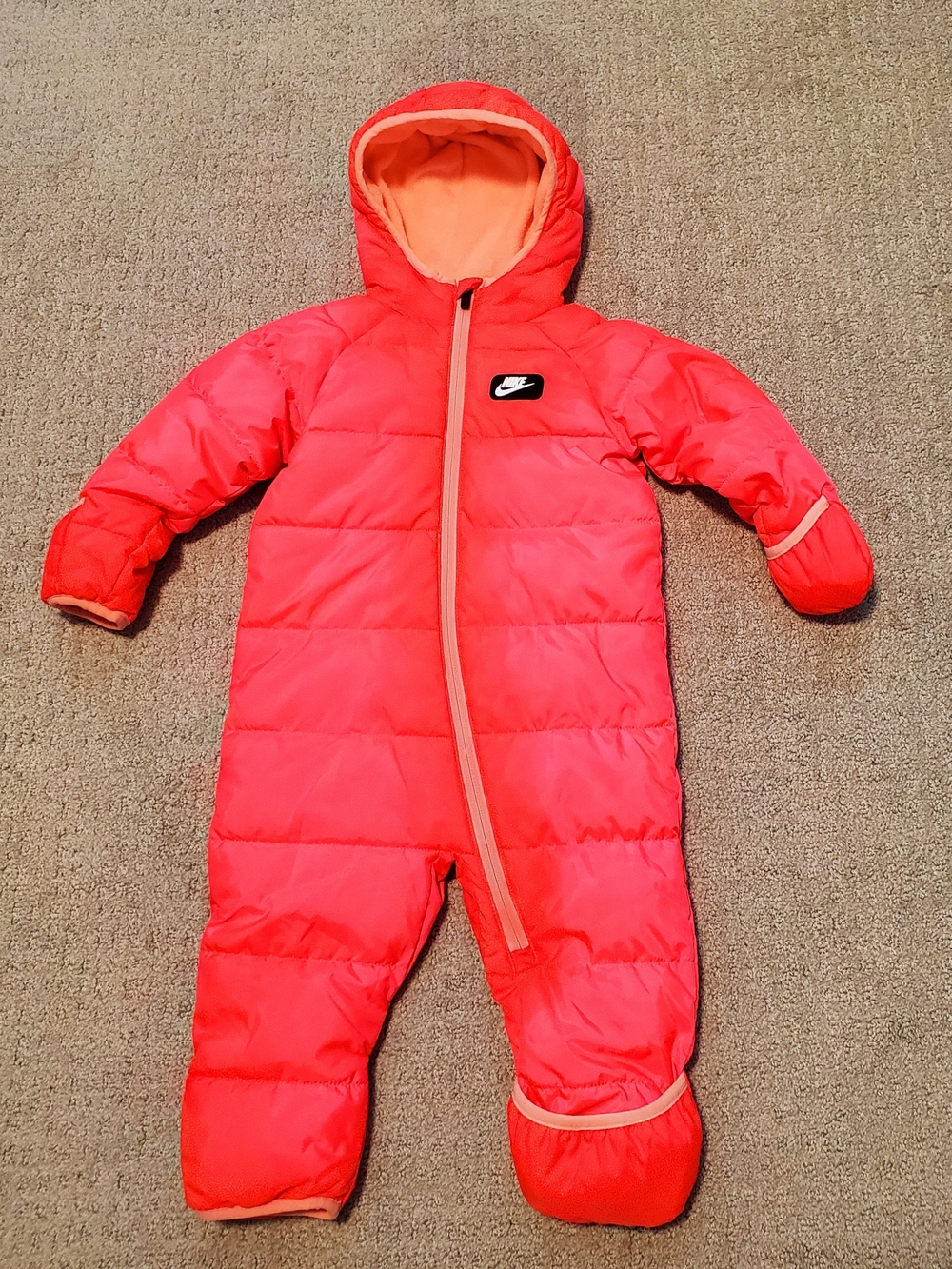 Nike Hooded Kids Puffer One-Piece Pink